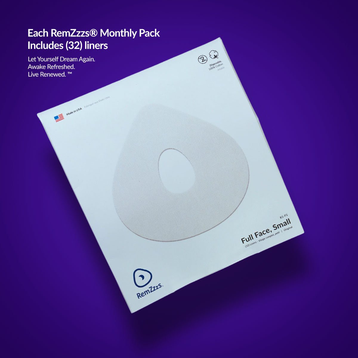 RemZzzs® K1 Full Face CPAP Mask Liner | Small