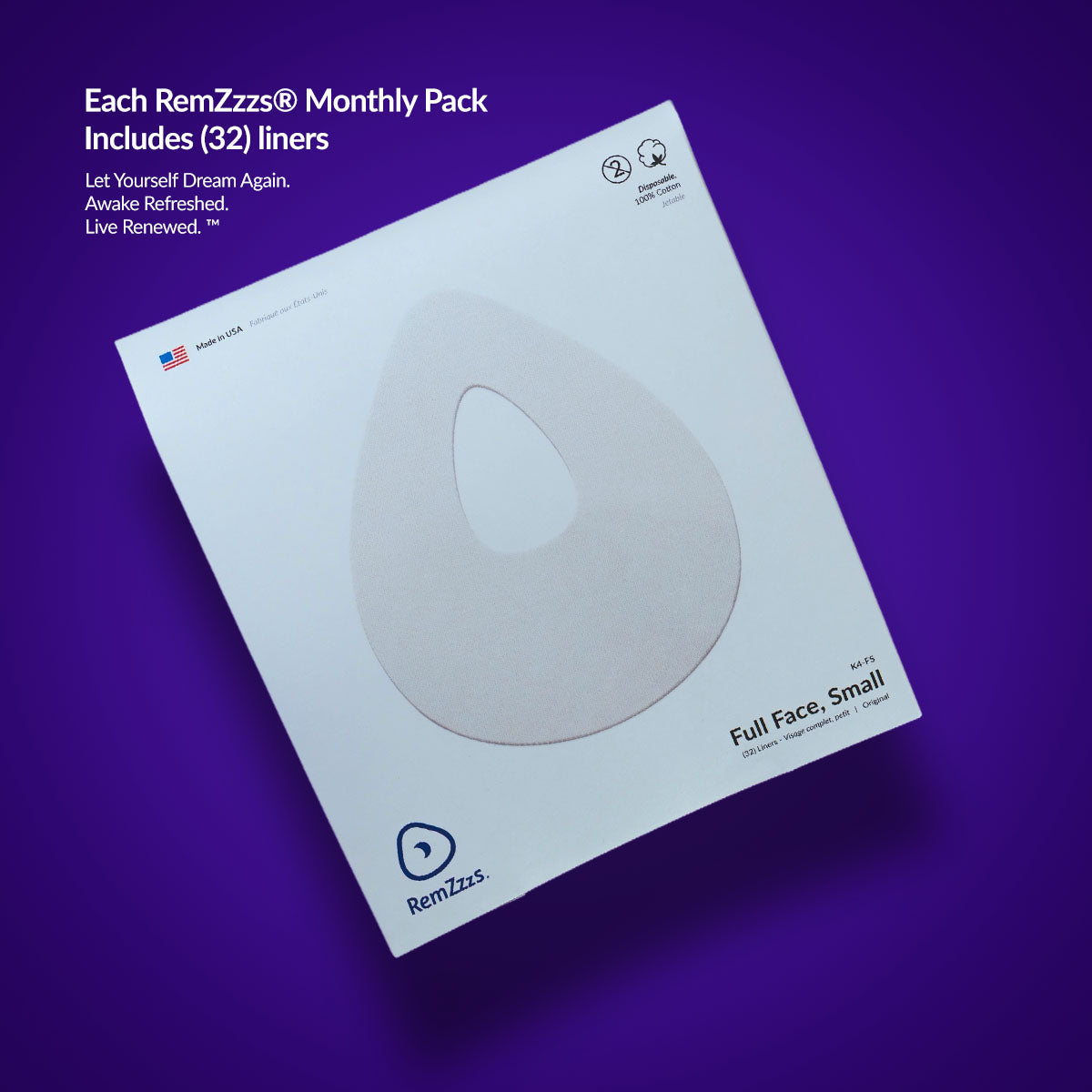 RemZzzs® K4 Full Face CPAP Mask Liner | Small, Long