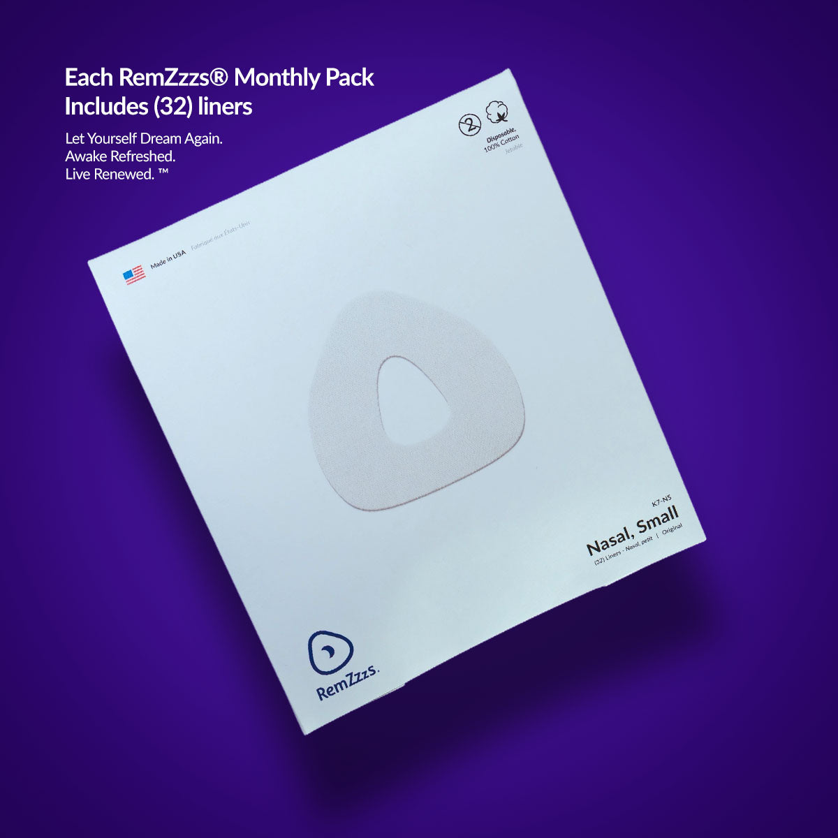 RemZzzs® K7 Nasal CPAP Mask Liner | Small, Wide