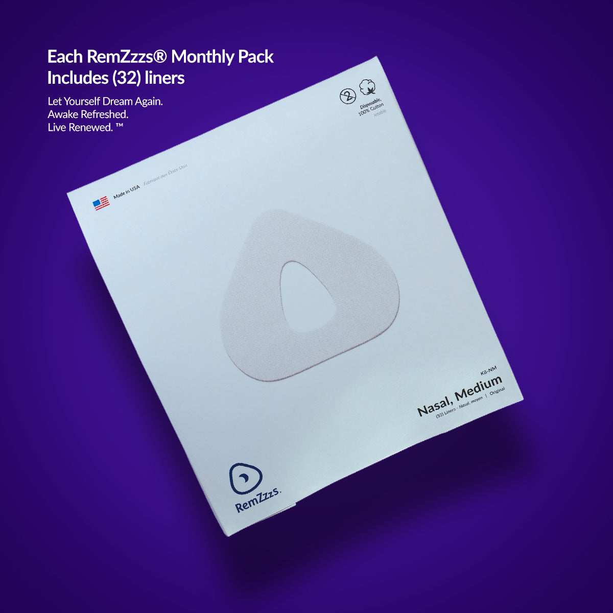 RemZzzs® K8 Nasal CPAP Mask Liner | Medium, Wide