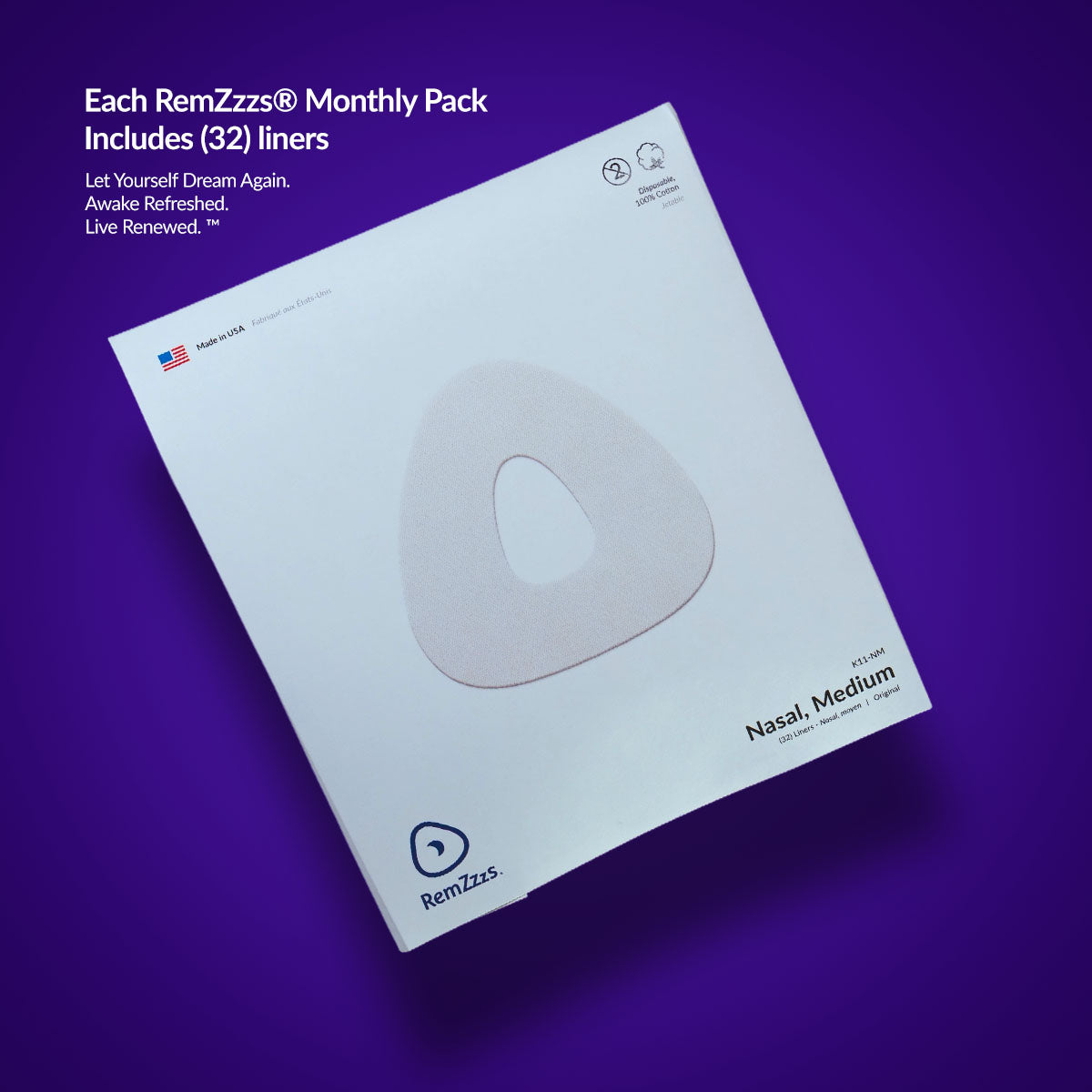 RemZzzs® K11 Nasal CPAP Mask Liner | Medium