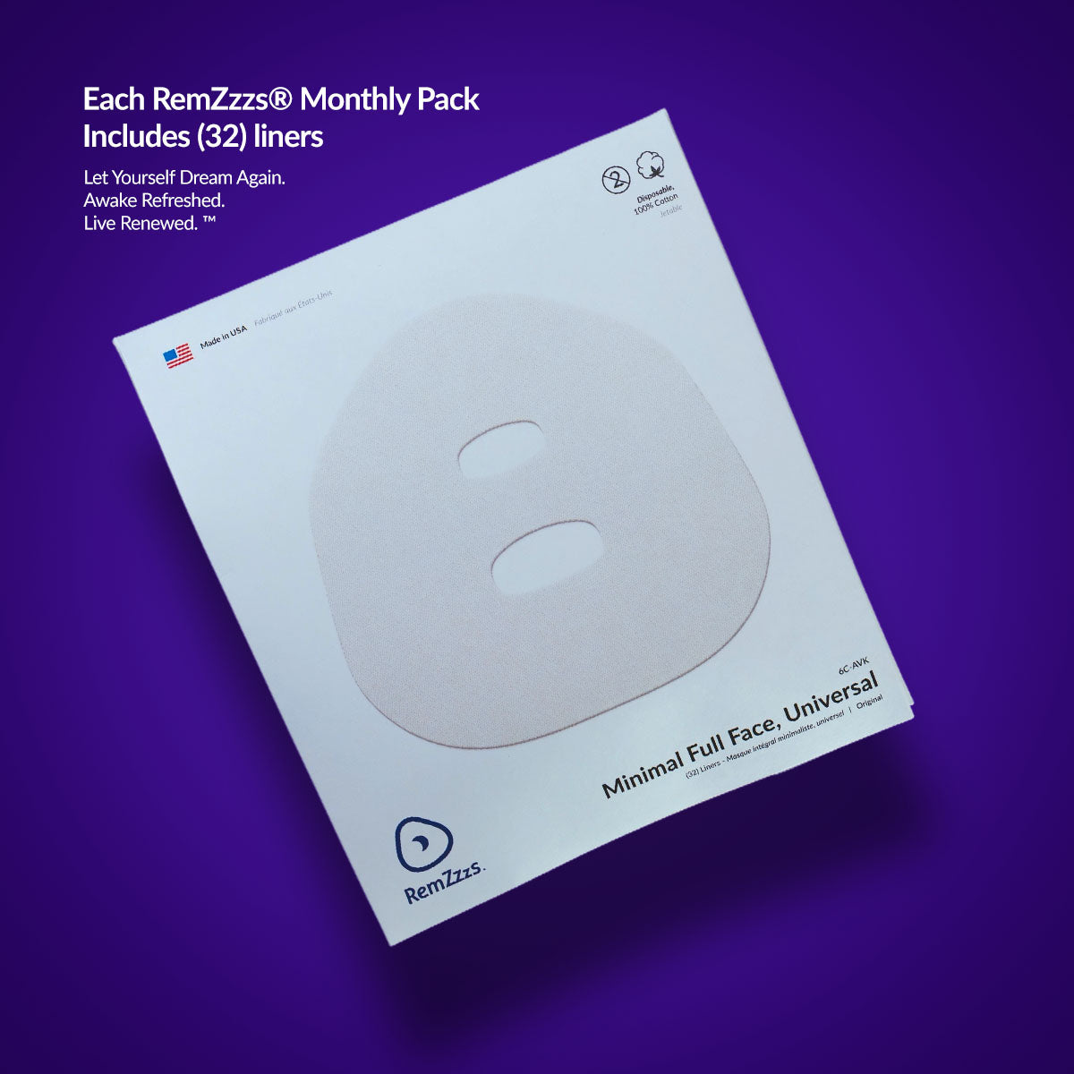 RemZzzs® 6C-AVK Minimal Contact CPAP Mask Liner | Universal