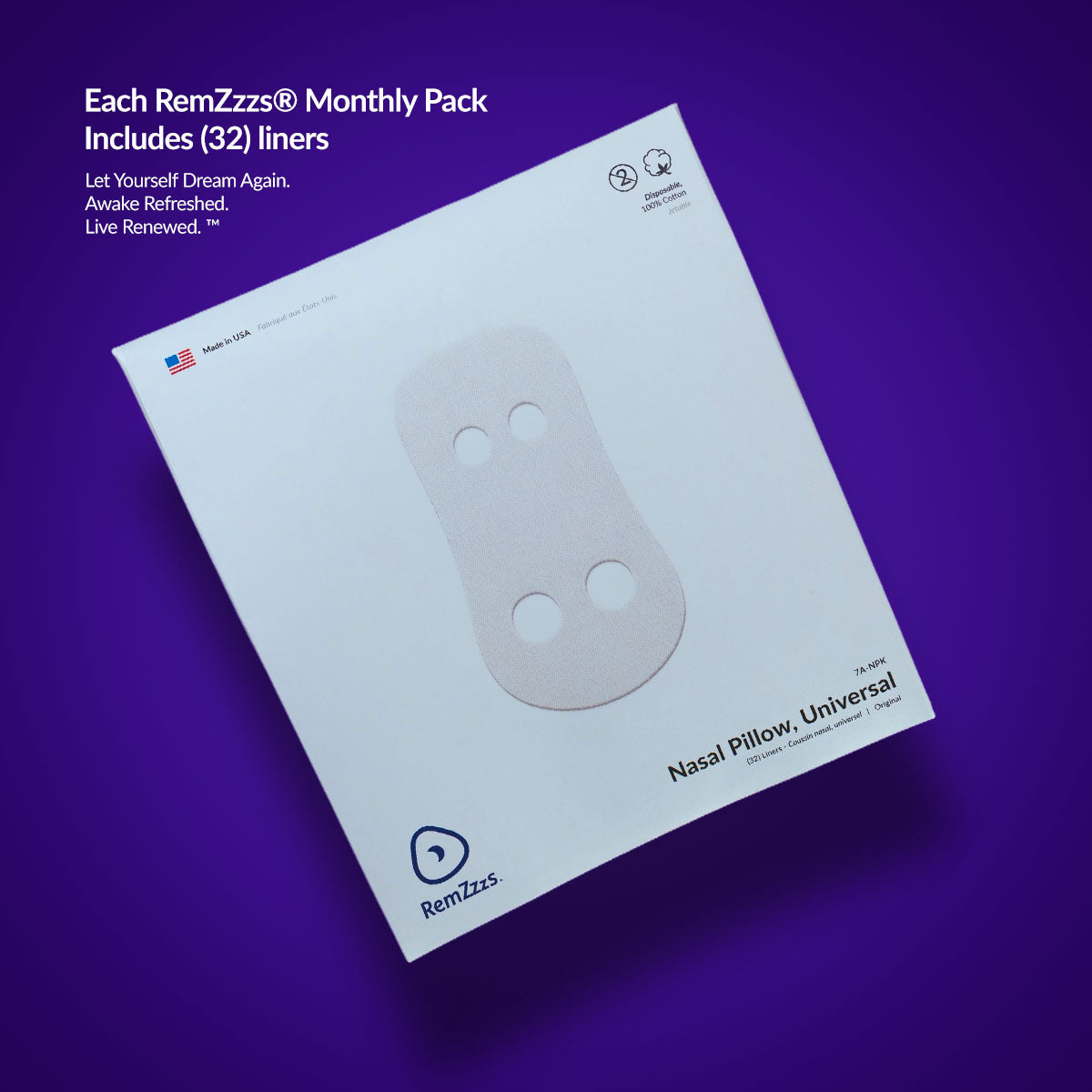 RemZzzs® 7A-NPK Nasal Pillow CPAP Mask Liner | Universal