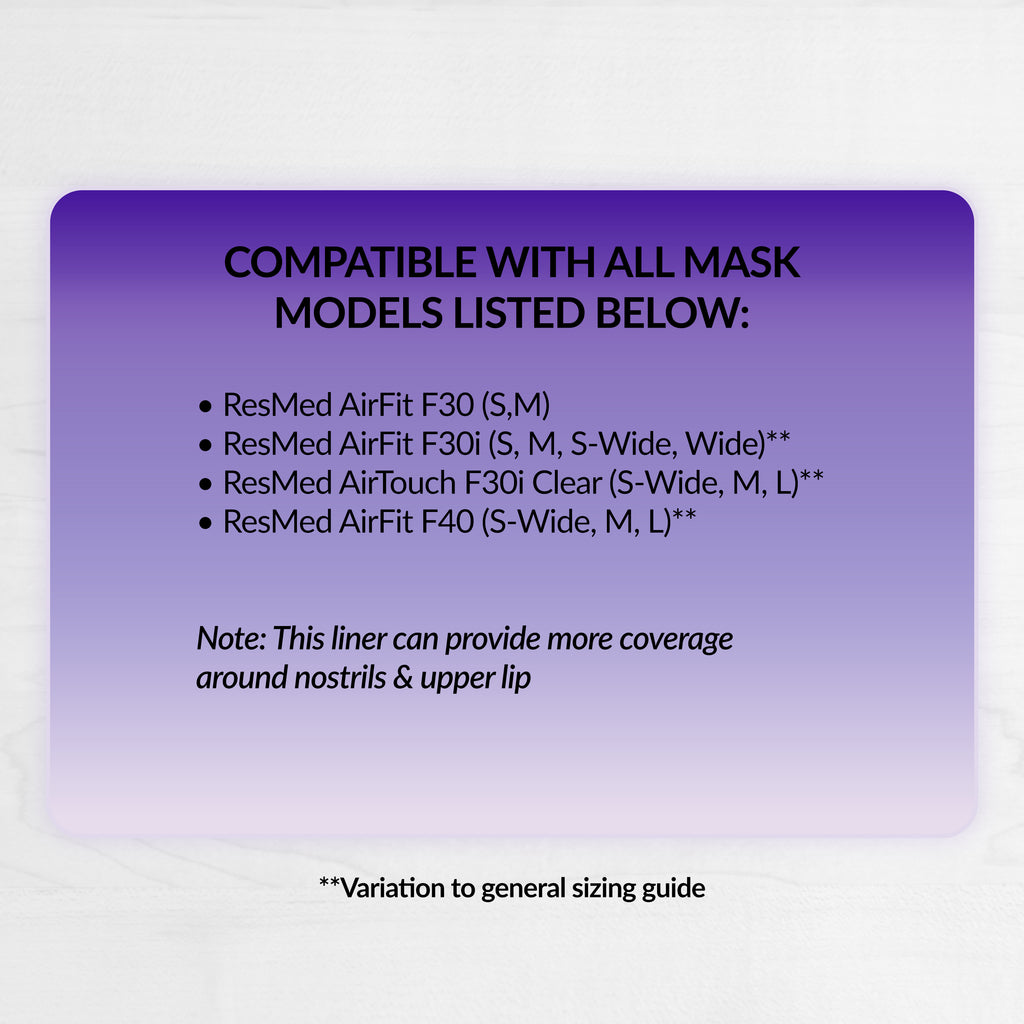 RemZzzs® 6F-30S Minimal Contact CPAP Mask Liner | Sample Pack, Universal