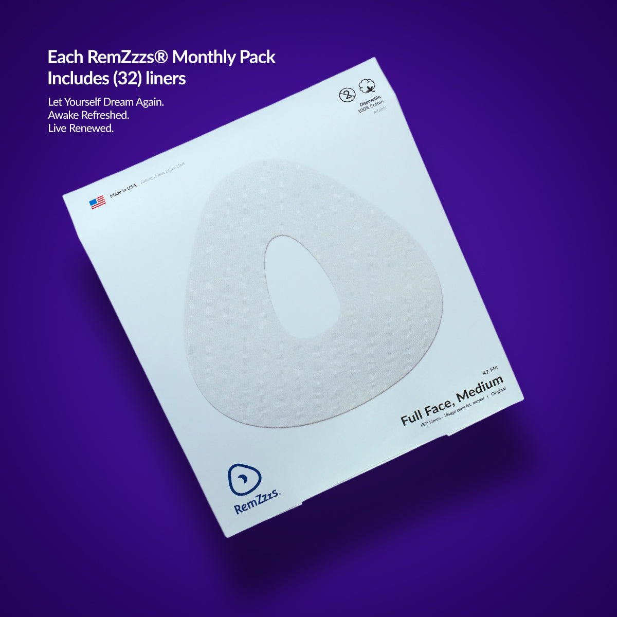 RemZzzs® K2 Full Face CPAP Mask Liner | Medium – RemZzzs CPAP Mask